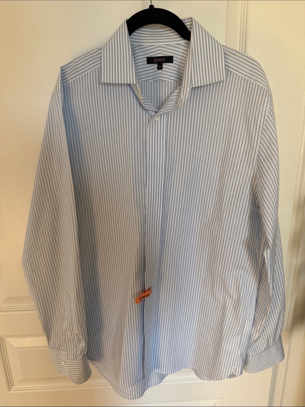 Quince Men’s Blue and White Striped Dress Shirt